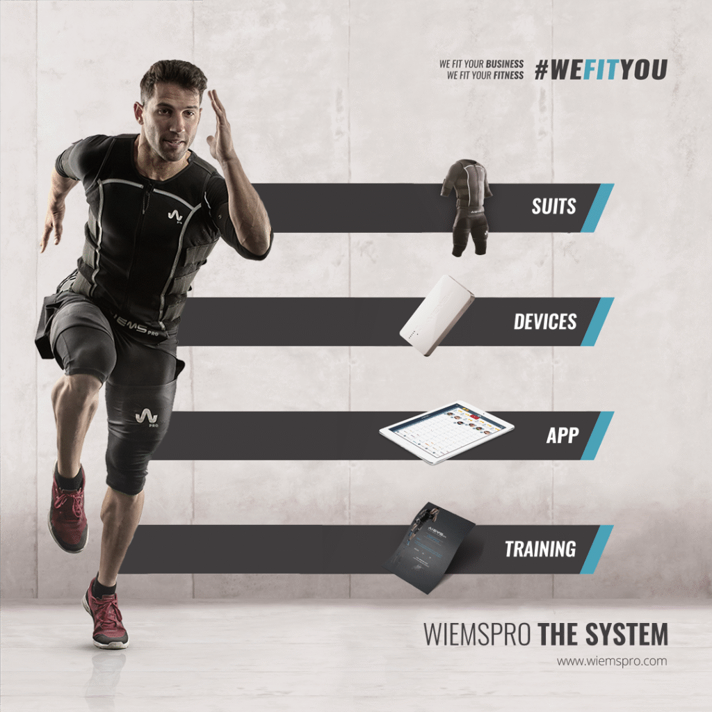 دستگاه ای ام اس (EMS) در حال تمرین ورزشی